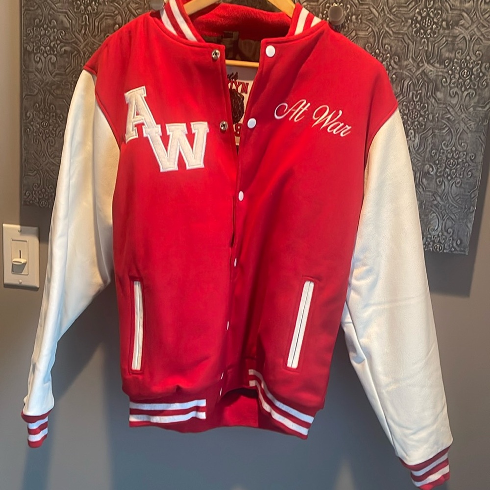 AT WAR  VARSITY JACKET NWOT
